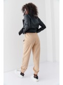 Cotton joggers with pockets, beige 22180 - Online store - Boutique